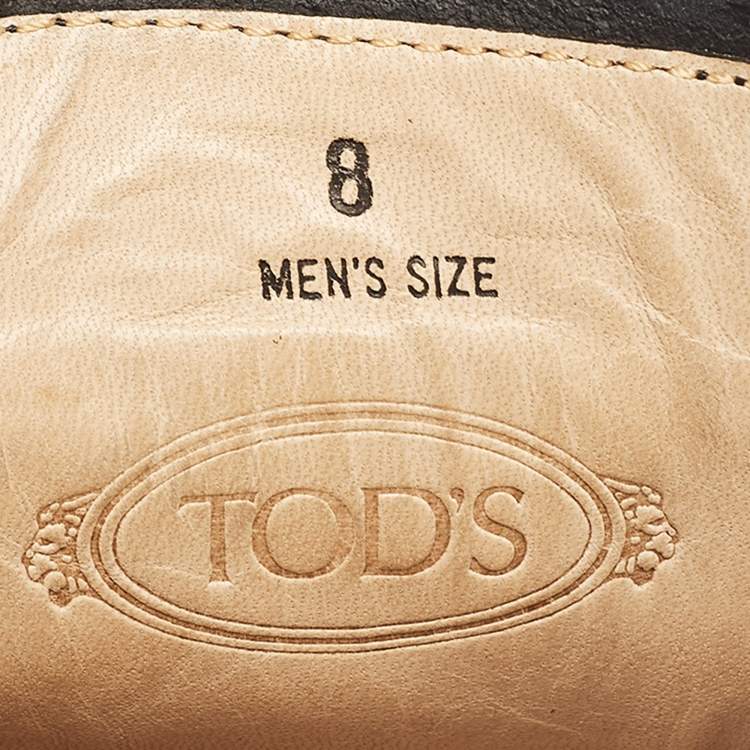Pre Owned Tod's Black Leather Ankle Length Boots Size 42