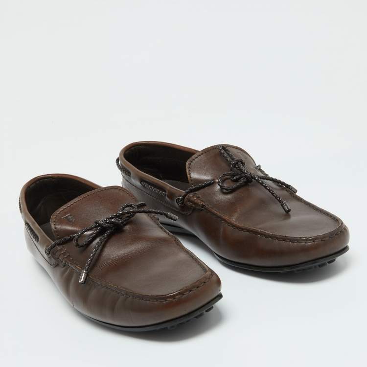 Pre Owned Tod's Brown Leather Loafers Size 41.5