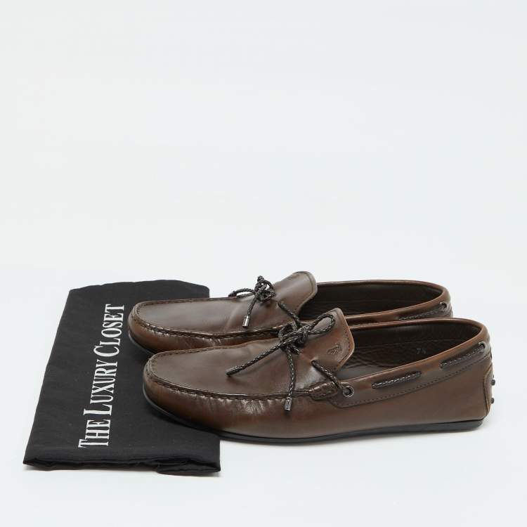 Pre Owned Tod's Brown Leather Loafers Size 41.5