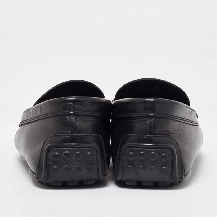 Pre Owned Tod's Black Leather Loafers Size 41.5