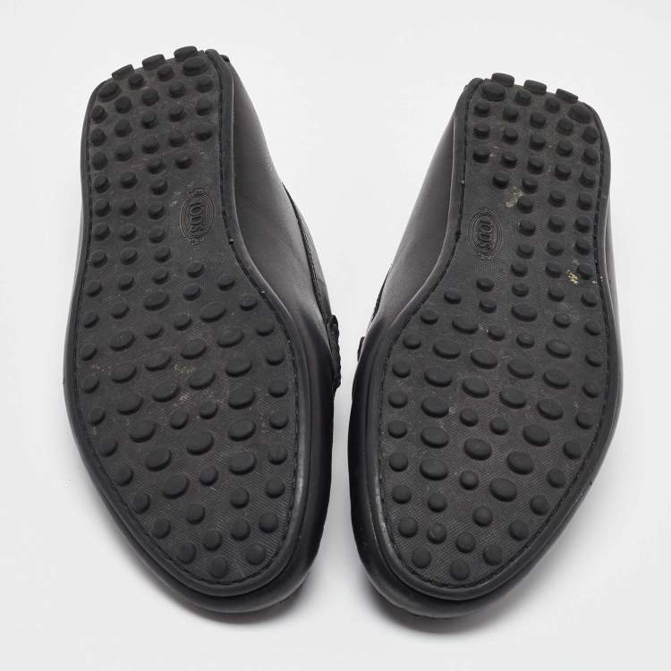 Pre Owned Tod's Black Leather Loafers Size 41.5