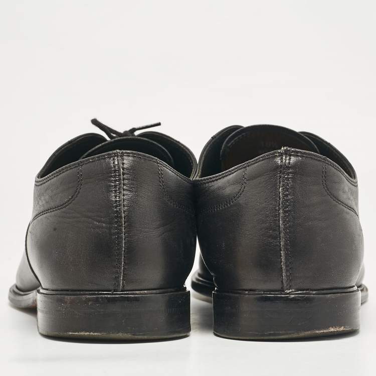 Pre Owned Tod's Black Leather Lace Up Oxfords Size 45