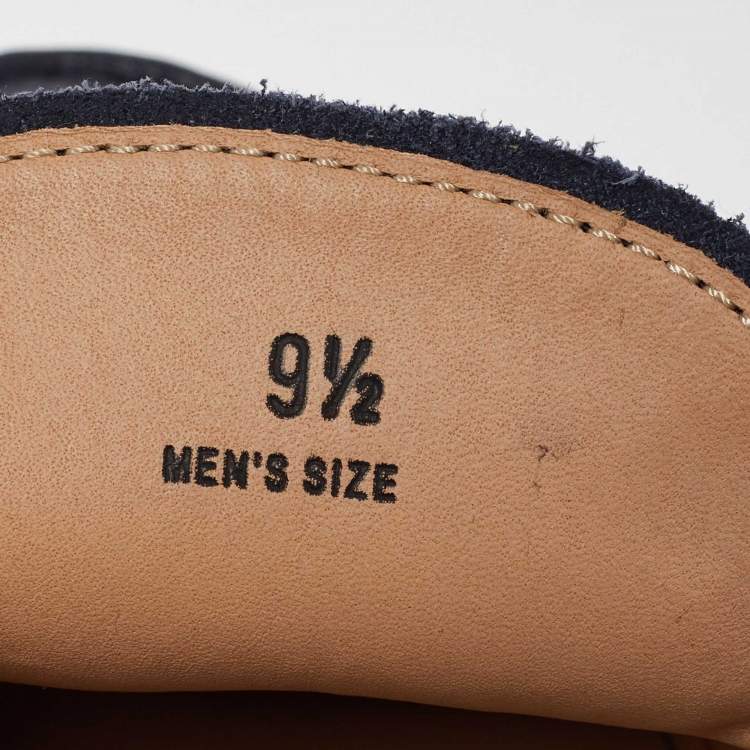 Pre Owned Tod's Blue Leather Slip On Espadrilles Flats Size 44