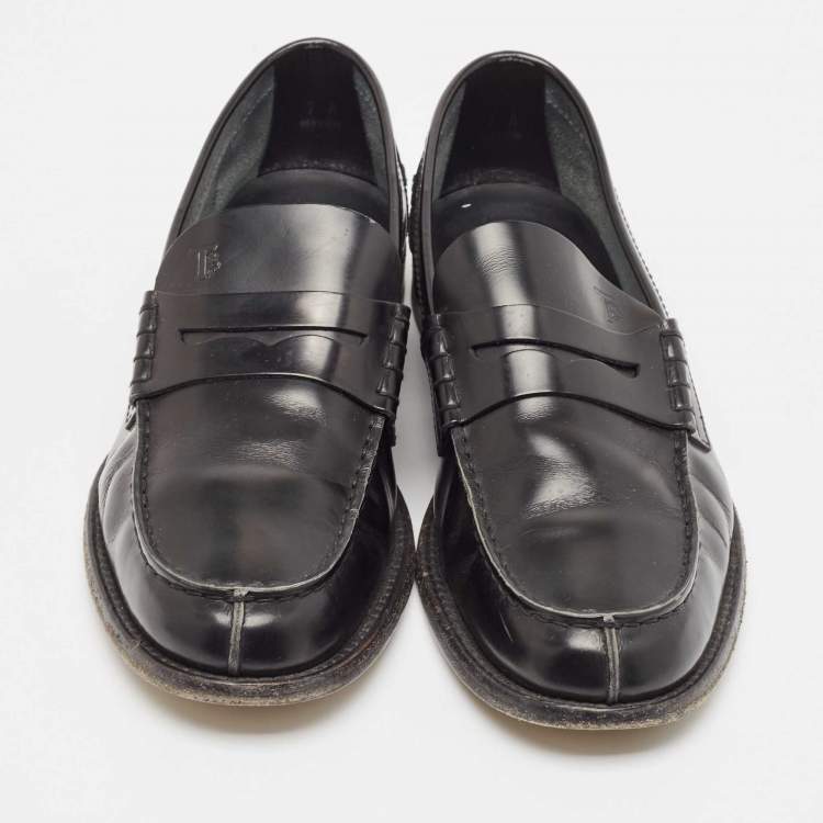 Pre Owned Tod's Black Leather Penny Loafers Size 41