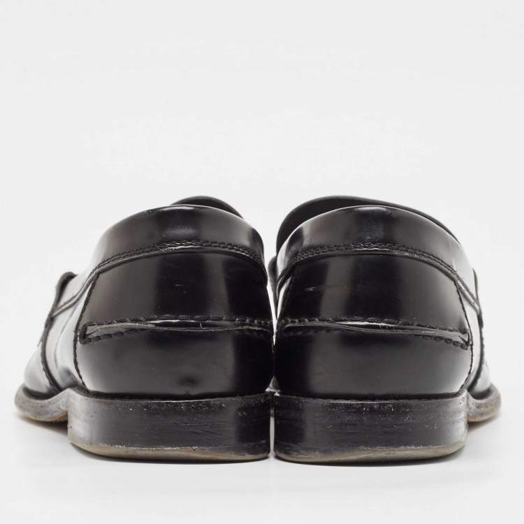 Pre Owned Tod's Black Leather Penny Loafers Size 41