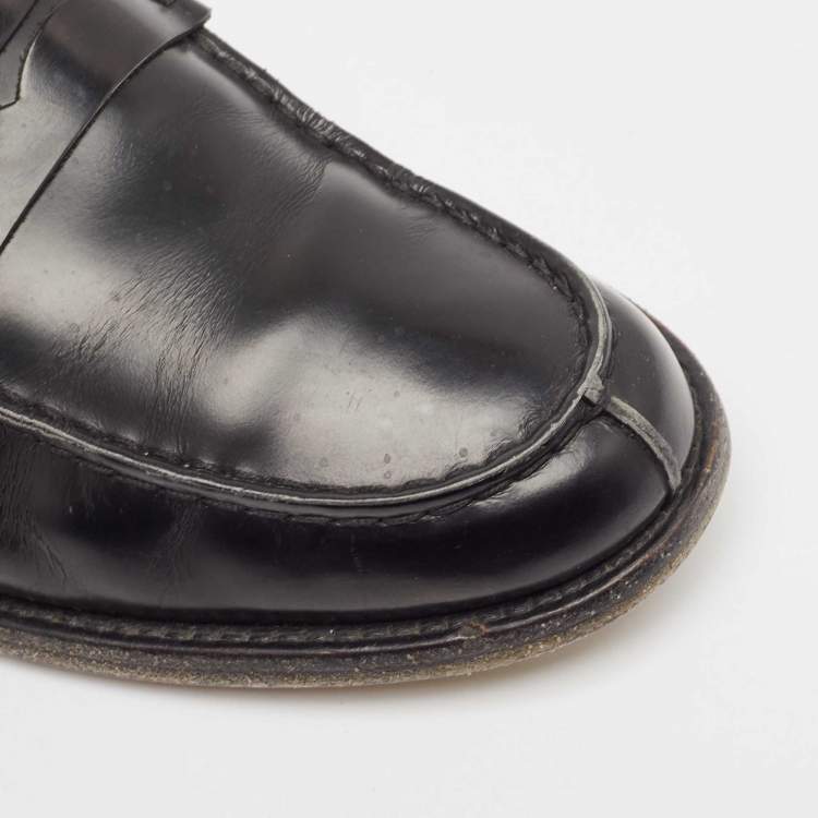 Pre Owned Tod's Black Leather Penny Loafers Size 41