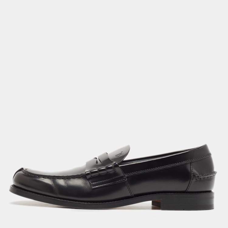 Pre Owned Tod's Black Patent Leather Penny Loafers Size 44