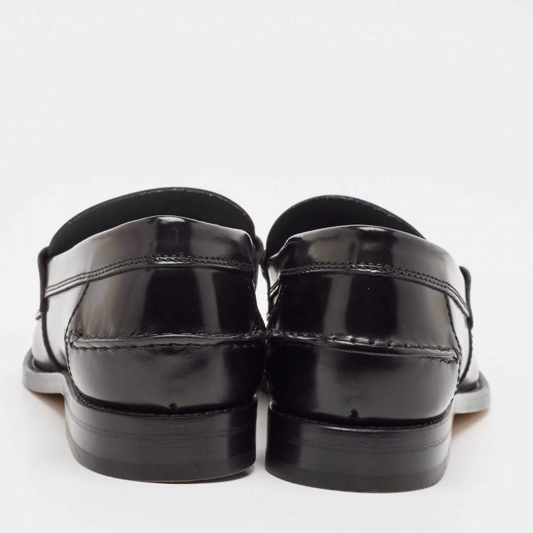 Pre Owned Tod's Black Patent Leather Penny Loafers Size 44