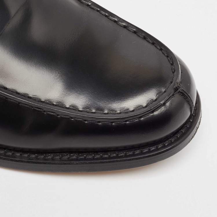 Pre Owned Tod's Black Patent Leather Penny Loafers Size 44