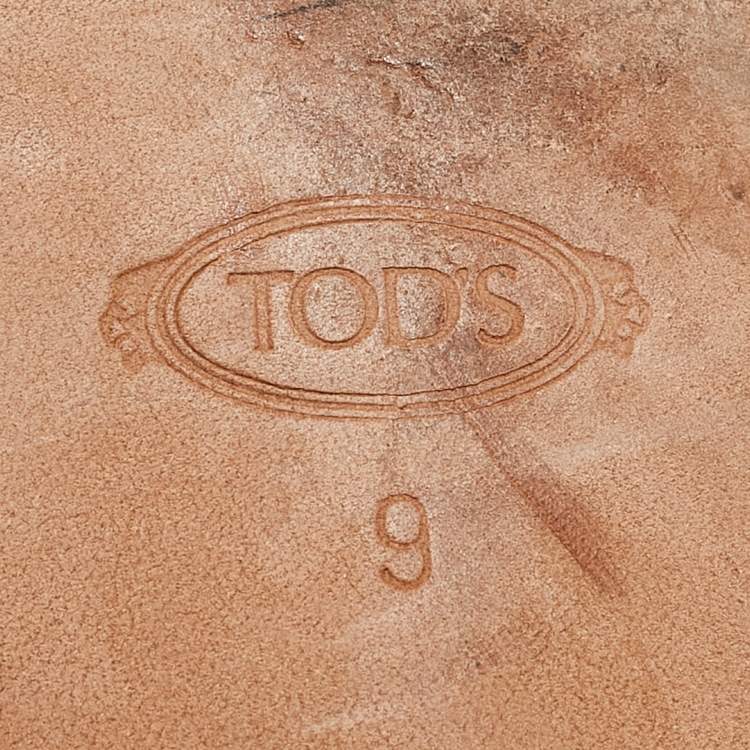 Pre Owned Tod's Black Leather Slip On Loafers Size 43