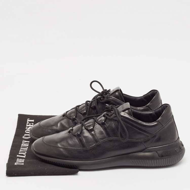 Pre Owned Tod's Black Leather Lace Up Sneakers Size 44