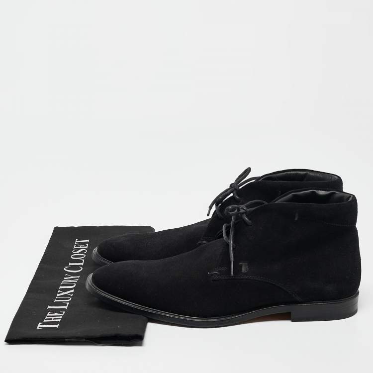 Pre Owned Tod's Black Suede Desert Boots Size 40