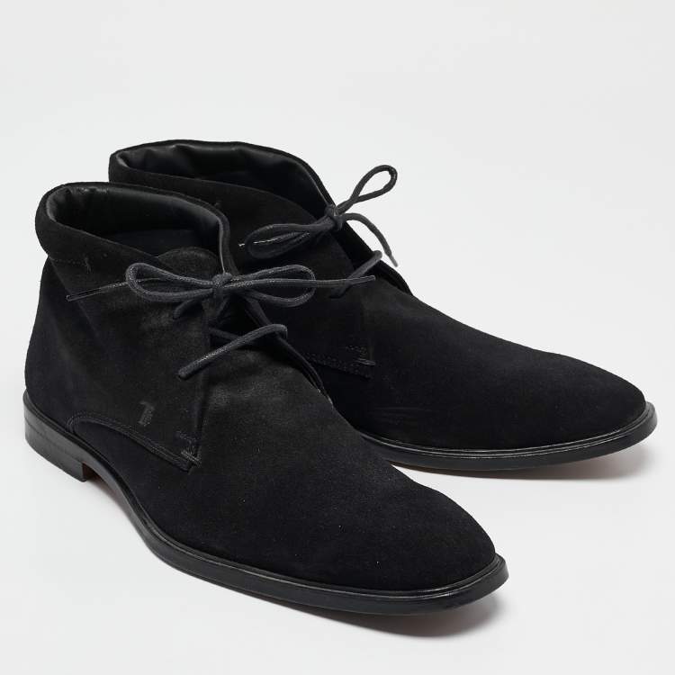 Pre Owned Tod's Black Suede Desert Boots Size 40