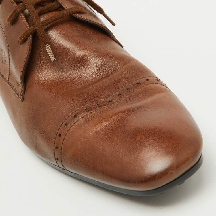 Pre Owned Tod's Brown Leather Lace Up Derby Size 44