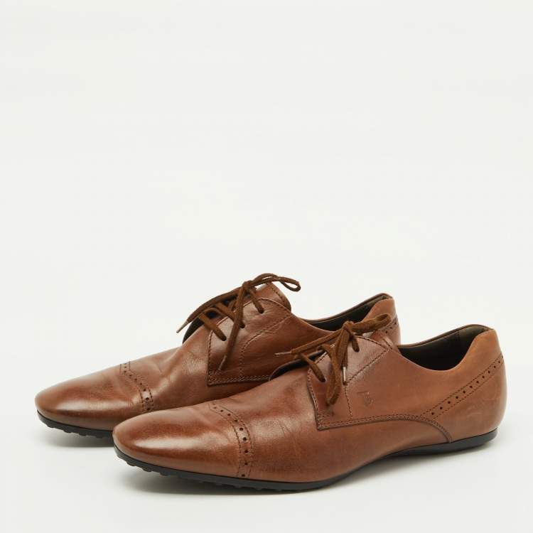 Pre Owned Tod's Brown Leather Lace Up Derby Size 44