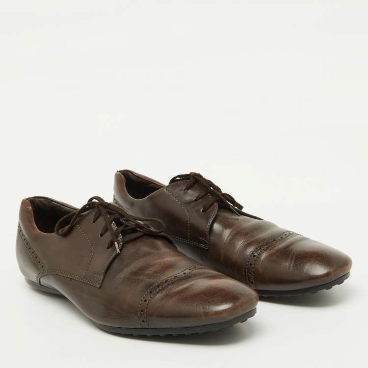 Pre Owned Tod's Brown Leather Lace Up Derby Size 44