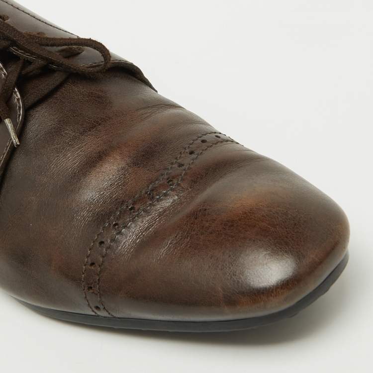 Pre Owned Tod's Brown Leather Lace Up Derby Size 44