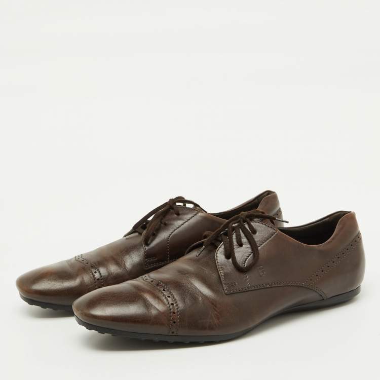 Pre Owned Tod's Brown Leather Lace Up Derby Size 44