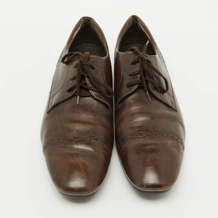 Pre Owned Tod's Brown Leather Lace Up Derby Size 44