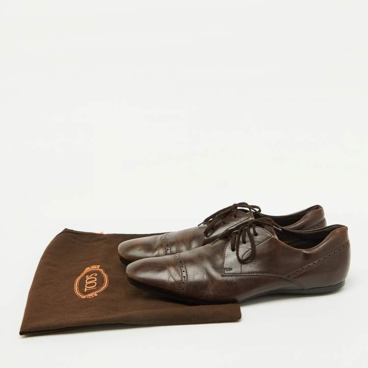 Pre Owned Tod's Brown Leather Lace Up Derby Size 44