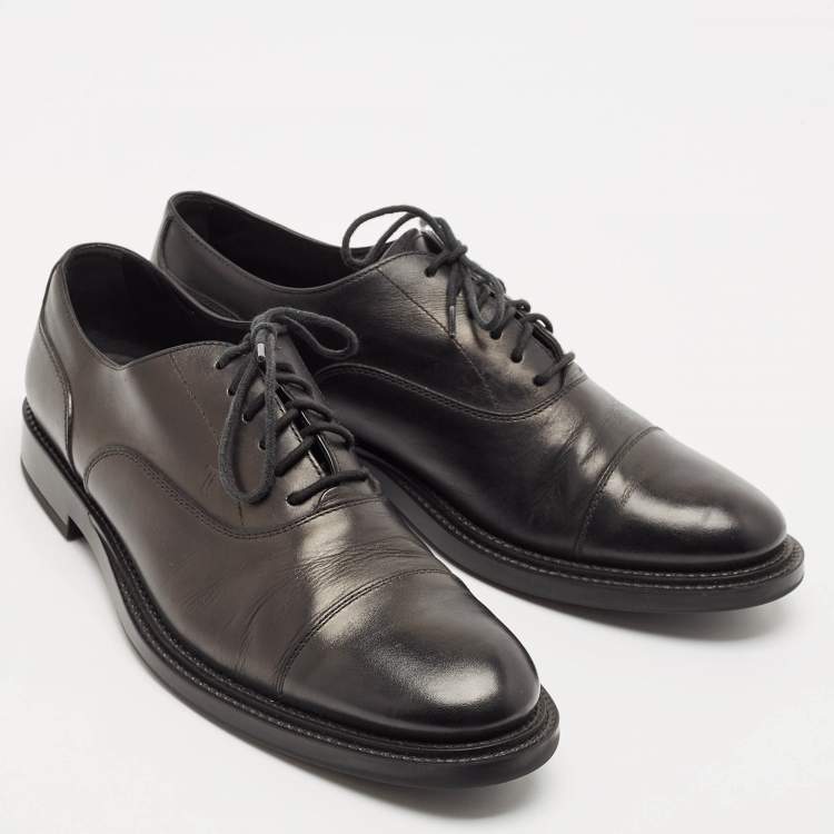 Pre Owned Tod's Black Leather Lace Up Derby Size 44