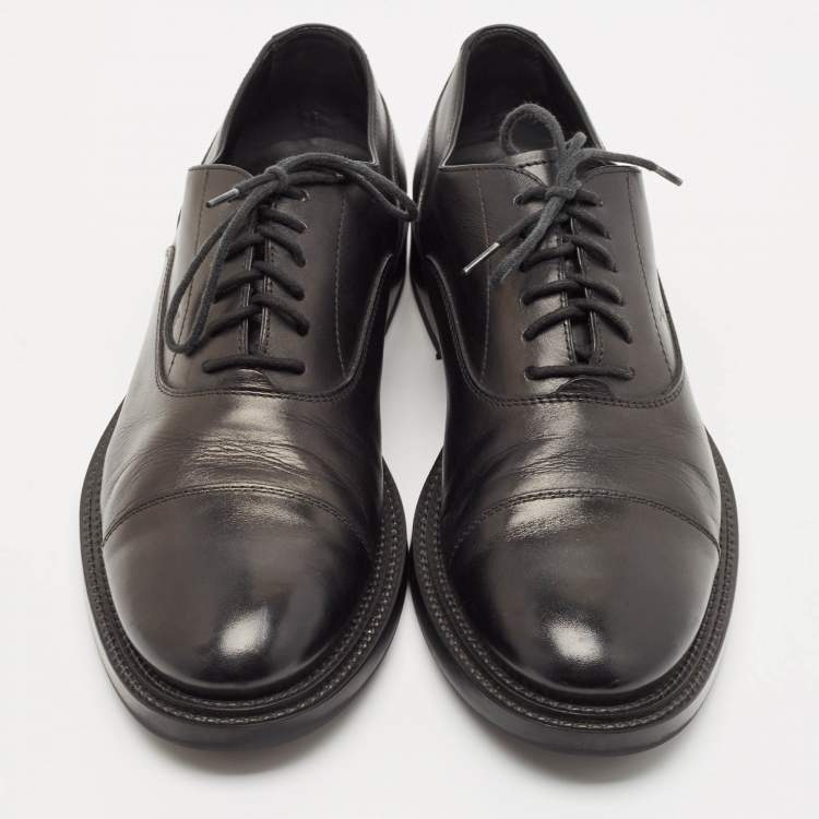 Pre Owned Tod's Black Leather Lace Up Derby Size 44