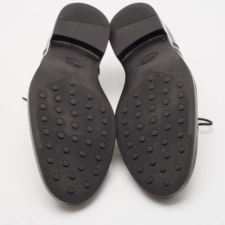 Pre Owned Tod's Black Leather Lace Up Derby Size 44