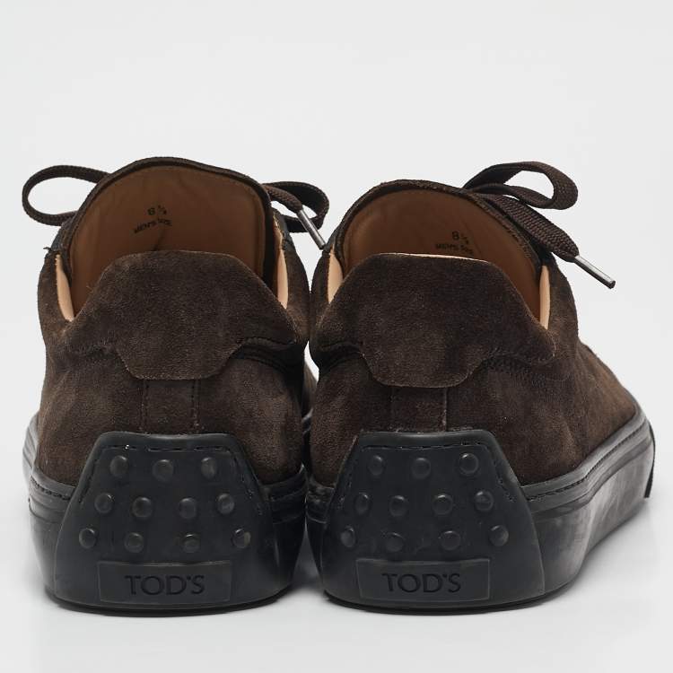 Pre Owned Tod's Brown Suede Lace Up Sneakers Size 42.5