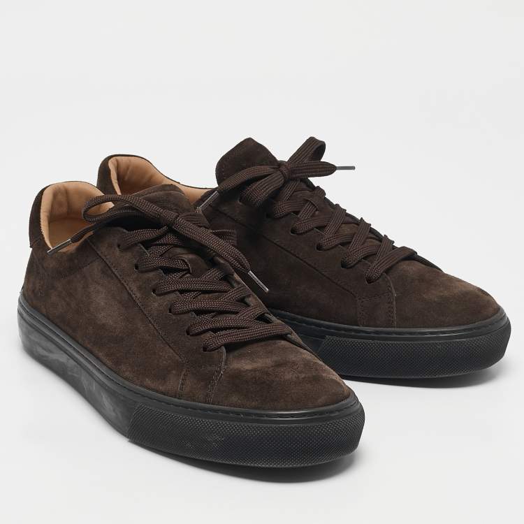 Pre Owned Tod's Brown Suede Lace Up Sneakers Size 42.5
