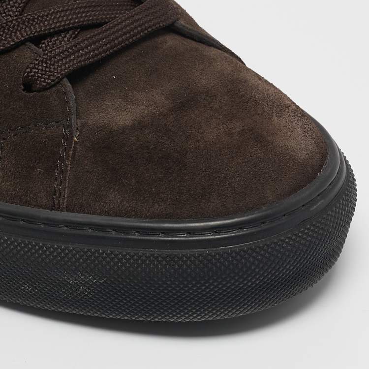 Pre Owned Tod's Brown Suede Lace Up Sneakers Size 42.5