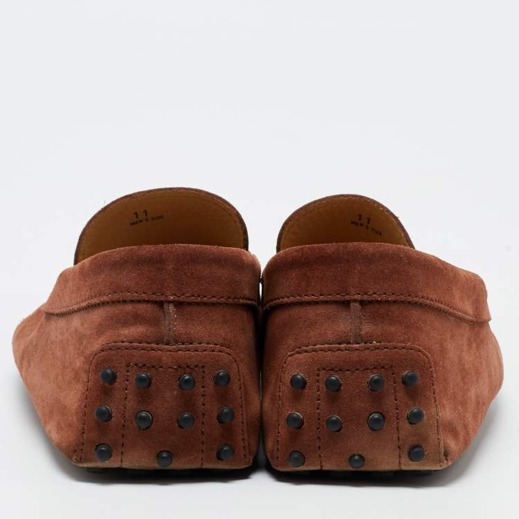 مملوكة مسبقًا Tod's Brown Suede Slip On Loafers Size 45.5