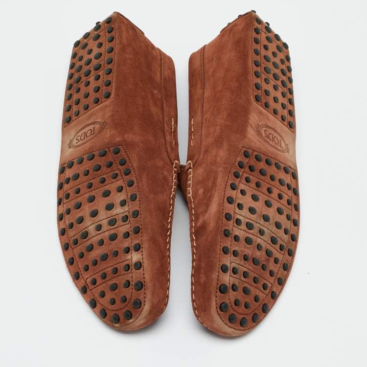 مملوكة مسبقًا Tod's Brown Suede Slip On Loafers Size 45.5