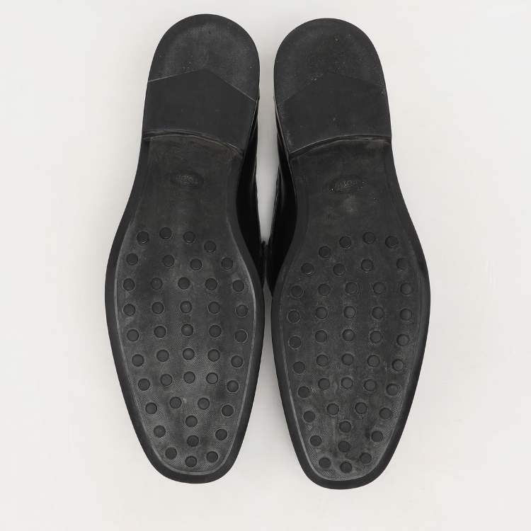 Pre Owned Tod's Black Leather Penny Loafers Size 45.5