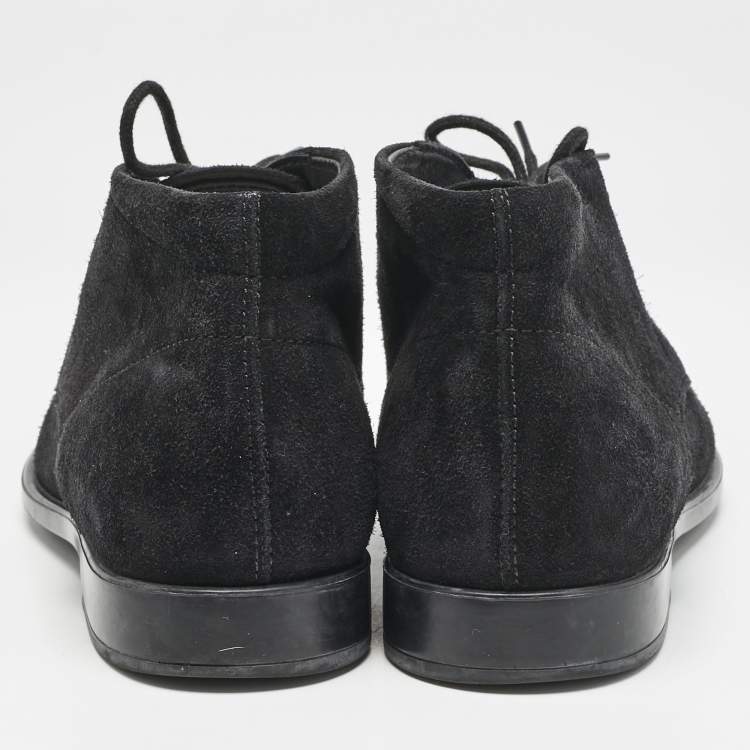Pre Owned Tod's Black Suede  Ankle Length Boots Size 39.5