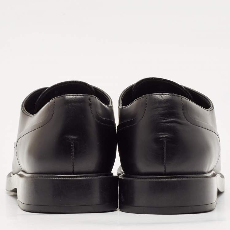 Pre Owned Tod's Black Leather Cap Toe  Slip On Oxfords Size 43