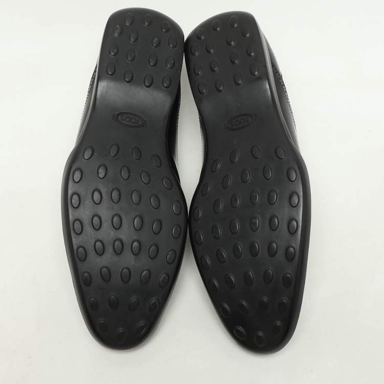 Pre Owned Tod's Black Patent Leather Moccasins Size 44.5