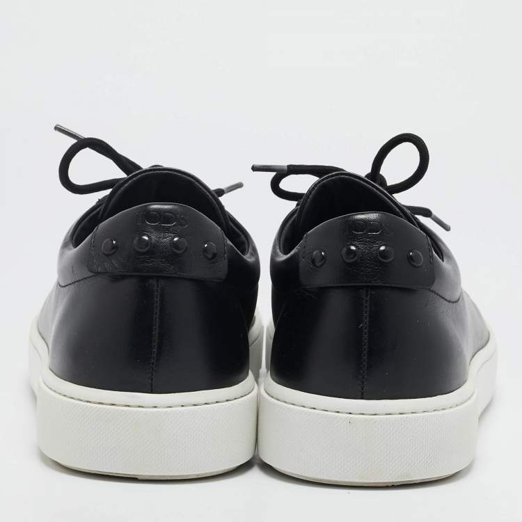 Pre Owned Tod's Black Leather Low Top Sneakers Size 44