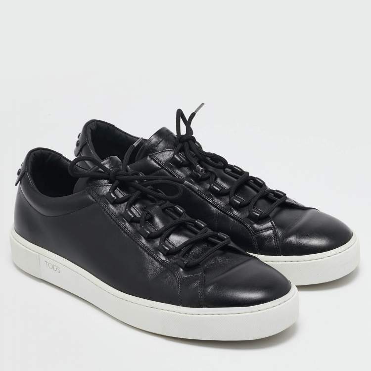 Pre Owned Tod's Black Leather Low Top Sneakers Size 44