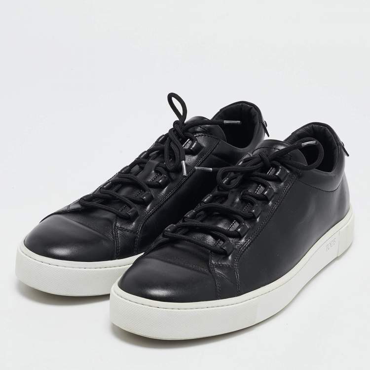 Pre Owned Tod's Black Leather Low Top Sneakers Size 44