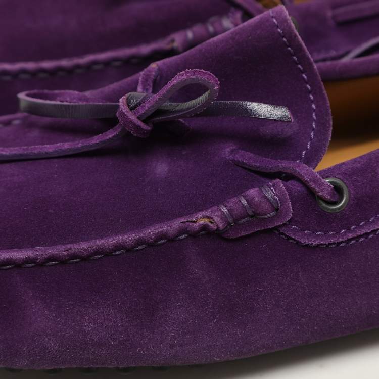 Pre Owned Tod's Purple Suede Loafers Size 42.5
