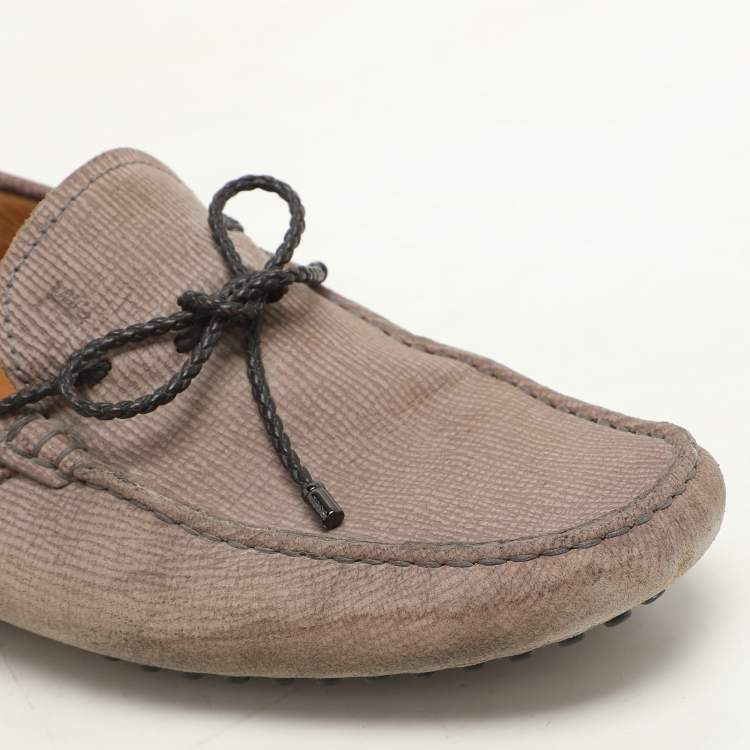 Pre Owned Tod's Beige Nubuck Leather Driver Loafers Size 41
