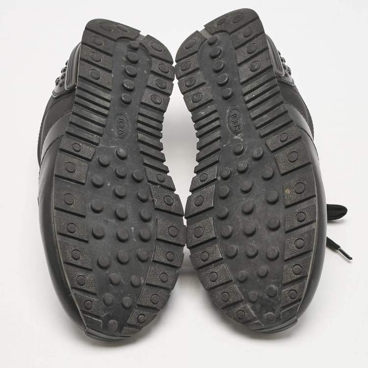 Pre Owned Tod's Black Nylon, Mesh and Leather Low Top Sneakers Size 41