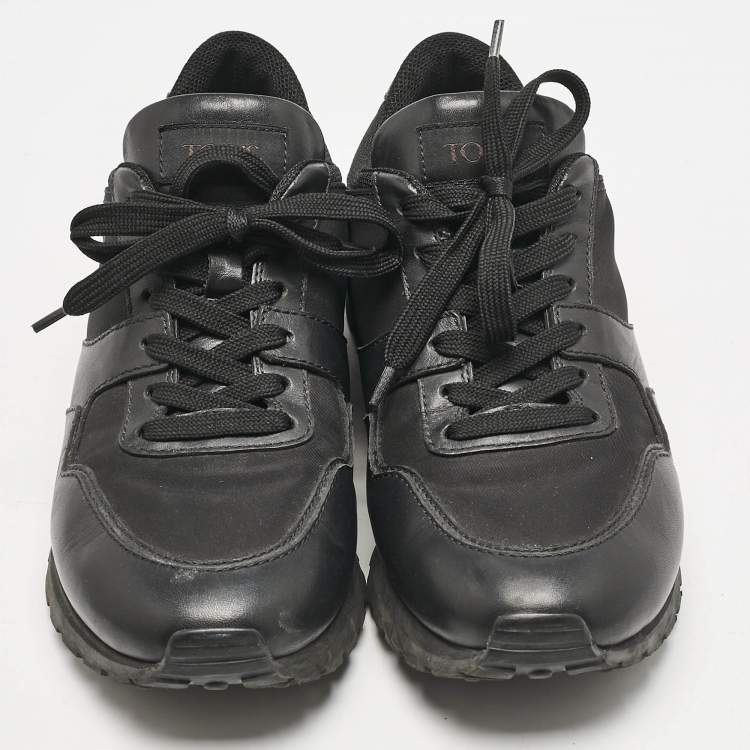 Pre Owned Tod's Black Nylon, Mesh and Leather Low Top Sneakers Size 41