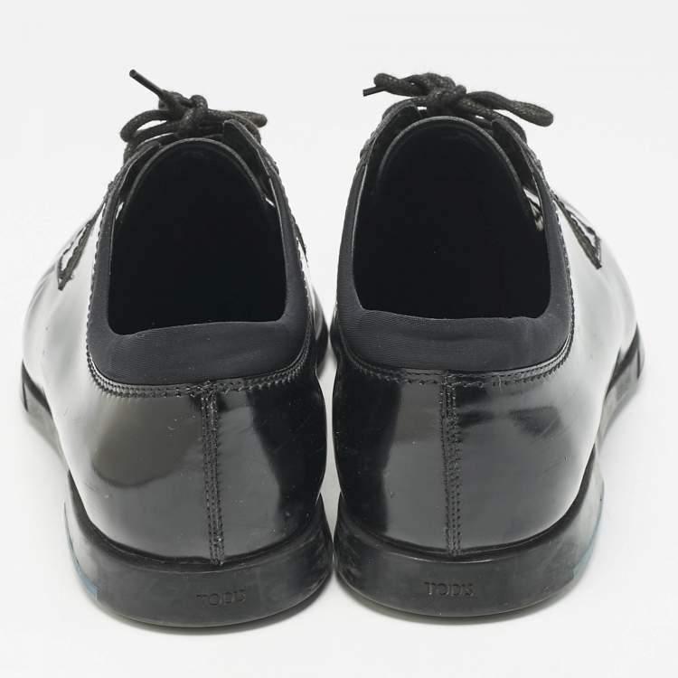Pre Owned Tod's Black Leather Lace Up Derby Size 41.5