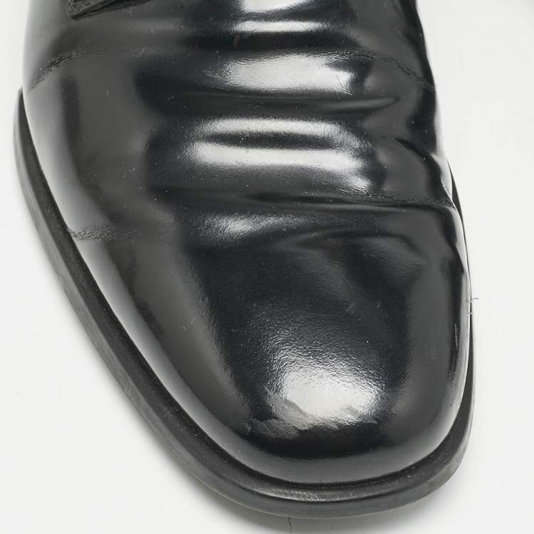 Pre Owned Tod's Black Leather Lace Up Derby Size 41.5