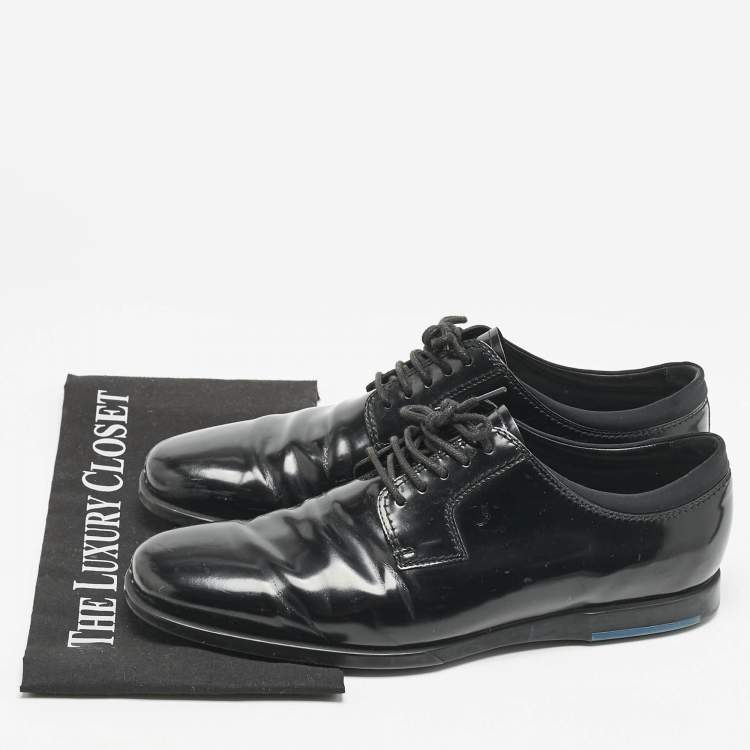 Pre Owned Tod's Black Leather Lace Up Derby Size 41.5