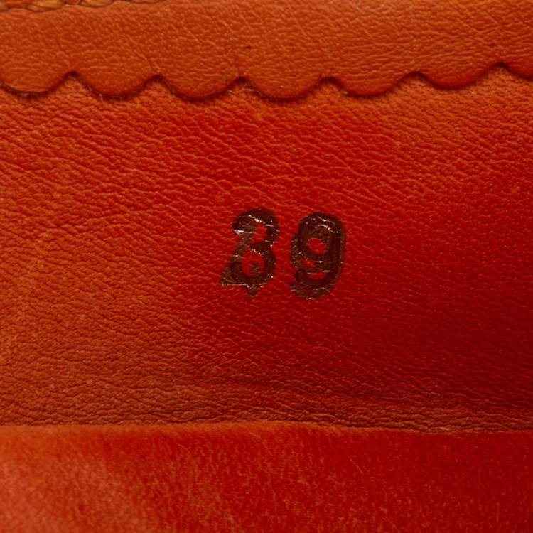 Pre Owned Tod's Orange Suede Bow Slip On Loafers Size 39