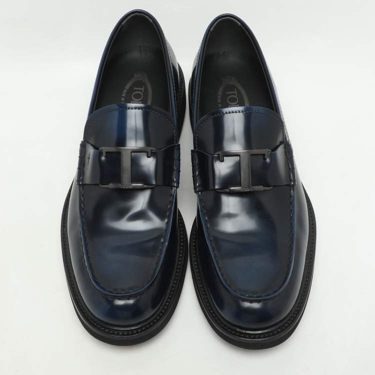 مملوكة مسبقًا Tod's Blue Patent Leather Loafers Size 44