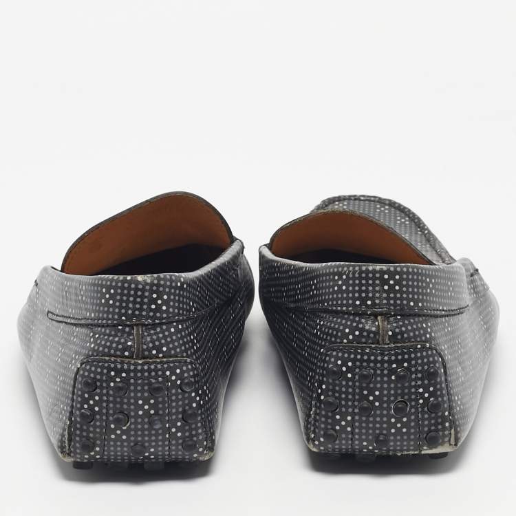 Pre Owned Tod's Two Tone Leather Slip On Driver Loafers Size 44.5