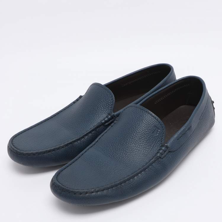 Pre Owned Tod's Blue Leather Loafers Size 43